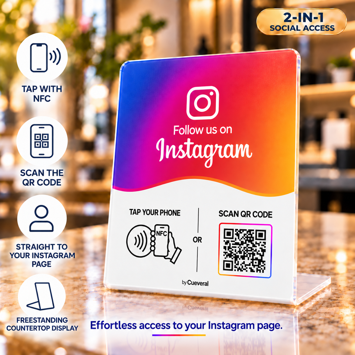 Instagram NFC + QR Countertop Stand